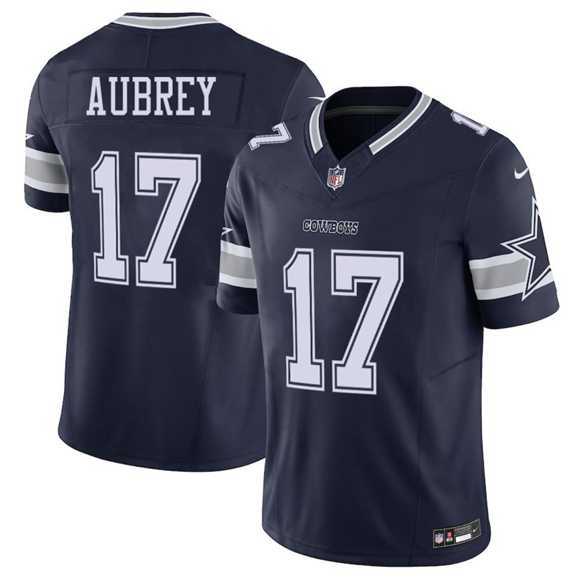 Men & Women & Youth Dallas Cowboys #17 Brandon Aubrey Navy 2025 F.U.S.E Vapor Untouchable Limited Stitched Jersey->->