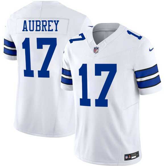Men & Women & Youth Dallas Cowboys #17 Brandon Aubrey White 2025 F.U.S.E Vapor Untouchable Limited Stitched Jersey->->