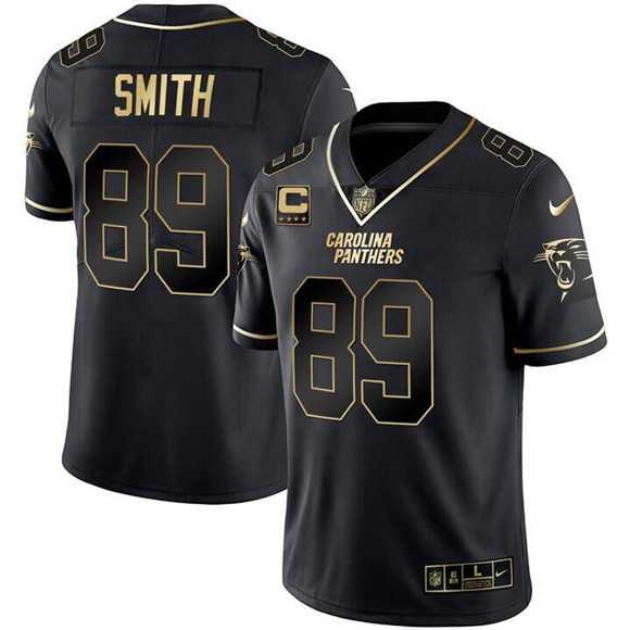 Mens Carolina Panthers #89 Steve Smith Black Gold With 4-Star C Patch Vapor Limited Stitched Jersey Dyin->carolina panthers->NFL Jersey