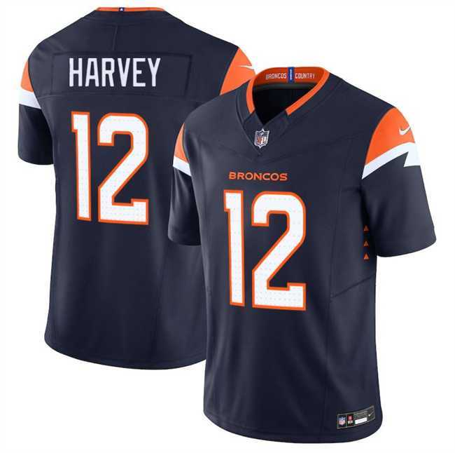 Men & Women & Youth Denver Broncos #12 RJ Harvey Navy F.U.S.E. Vapor Limited Stitched Jersey->->