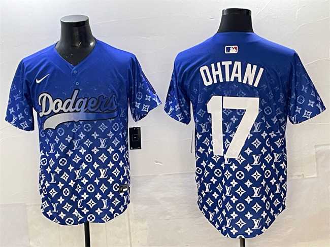 Men%27s Los Angeles Dodgers #17 Shohei Ohtani Blue Limited Stitched Jersey->los angeles dodgers->MLB Jersey