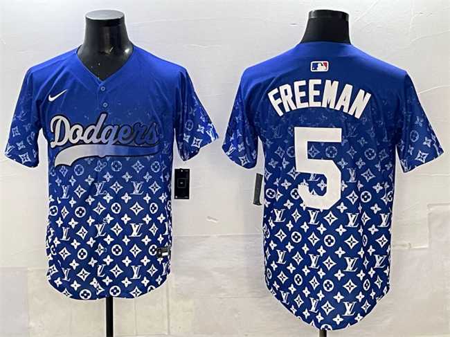 Men%27s Los Angeles Dodgers #5 Freddie Freeman Blue Limited Stitched Jersey->los angeles dodgers->MLB Jersey