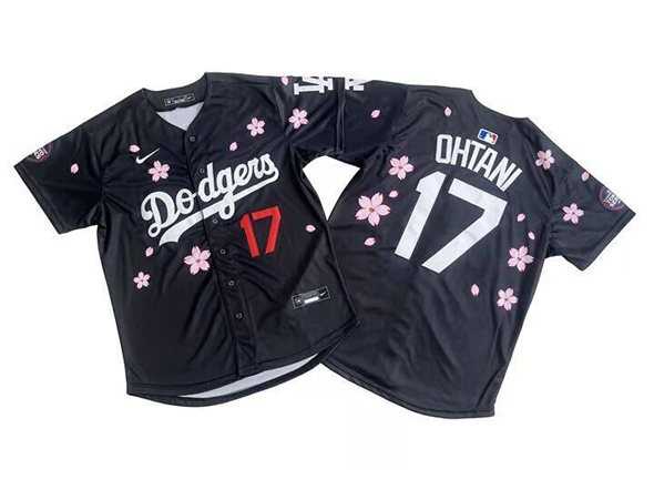 Men%27s Los Angeles Dodgers #17 Shohei Ohtani Black 2025 Tokyo Series Limited Stitched Jersey->los angeles dodgers->MLB Jersey