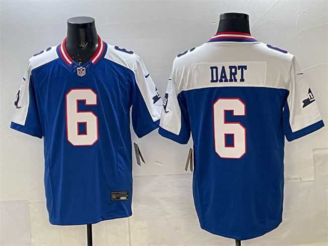 Men%27s New York Giants #6 Jaxson Dart Royal White 2025 Draft F.U.S.E. State Patch Vapor Limited Stitched Jersey->carolina panthers->NFL Jersey