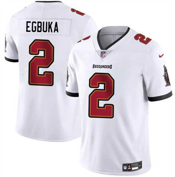 Men & Women & Youth Tampa Bay Buccaneers #2 Emeka Egbuka White 2025 Draft Vapor Untouchable Limited Stitched Jersey->->