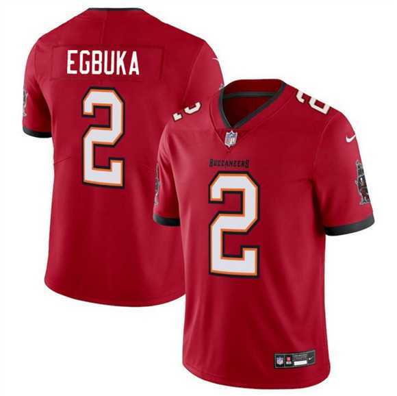 Men & Women & Youth Tampa Bay Buccaneers #2 Emeka Egbuka Red 2025 Draft Vapor Limited Stitched Jersey->->