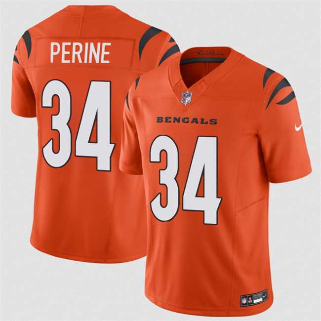 Mens Cincinnati Bengals #34 Samaje Perine Orange 2025 F.U.S.E. Vapor Untouchable Limited Stitched Jersey Dzhi->cincinnati bengals->NFL Jersey