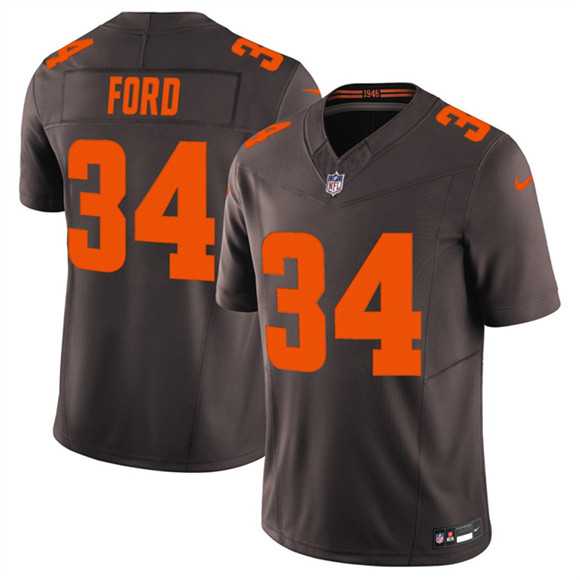 Mens Cleveland Browns #34 Jerome Ford Brown 2025 F.U.S.E. Alpha Dawg Limited Stitched Jersey Dzhi->cleveland browns->NFL Jersey