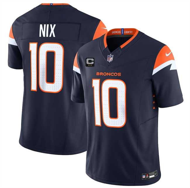 Men%27s Denver Broncos #10 Bo Nix Navy 2025 F.U.S.E. With 2-Star C Patch Vapor Limited Stitched Jersey Dzhi->cincinnati bengals->NFL Jersey