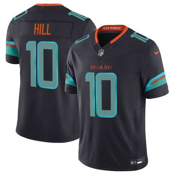 Mens Miami Dolphins #10 Tyreek Hill Black 2025 F.U.S.E. Rivalries Vapor Limited Football Stitched Jersey Dzhi->->