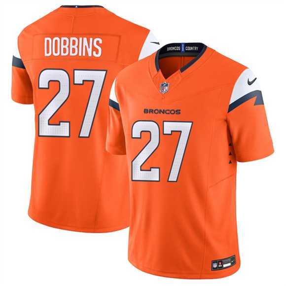 Men%27s Denver Broncos #27 J.K. Dobbins Orange 2025 F.U.S.E. Vapor Limited Stitched Jersey Dzhi->denver broncos->NFL Jersey
