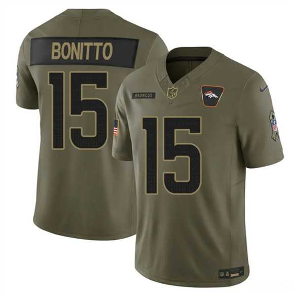 Men%27s Denver Broncos #15 Nik Bonitto Olive 2025 F.U.S.E. Salute to Service Limited Stitched Jersey Dyin->denver broncos->NFL Jersey