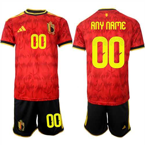 Mens Belgium Custom Any Name And Number National Team FIFA x World Cup 2026 Home Red On Field Jersey->->Custom Jersey
