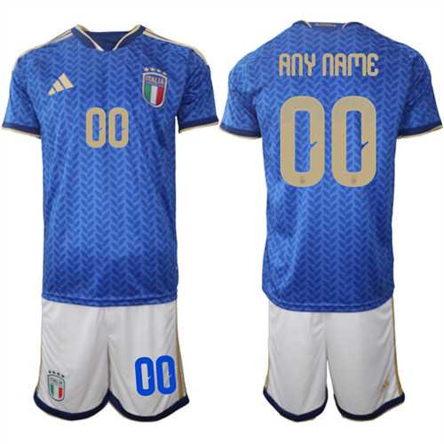 Mens Italy Custom Any Name And Number National Team FIFA x World Cup 2026 Home Blue On Field Jerseys->->Custom Jersey