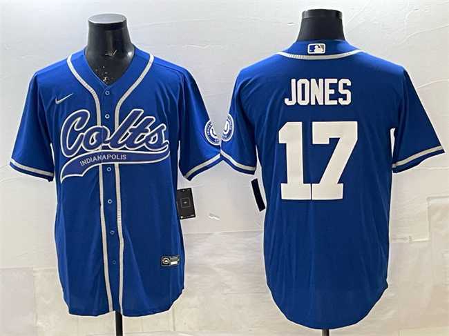 Men%27s Indianapolis Colts #17 Daniel Jones Royal Cool Base Stitched Baseball Jersey->indianapolis colts->NFL Jersey