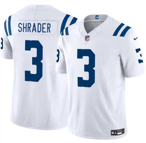 Men%27s Indianapolis Colts #3 Spencer Shrader White 2025 F.U.S.E. Vapor Limited Stitched Jersey Dzhi->indianapolis colts->NFL Jersey