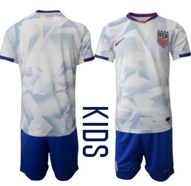 Youth United States USA Blank or Custom Team FIFA x World Cup 2026 Home White On Field Suit Jersey->->Custom Jersey