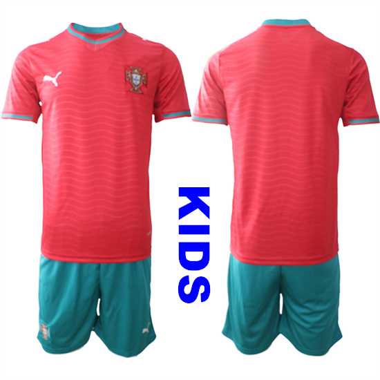 Youth Portugal Bland Or Custom National Team FIFA x World Cup 2026 Home Red On Eusebio special edition Kids Jersey->->Custom Jersey