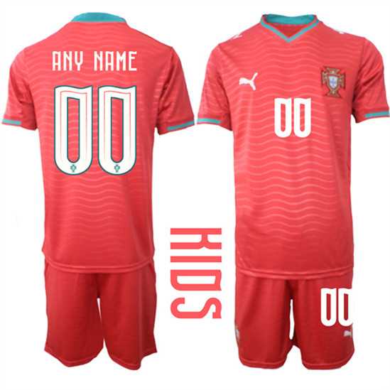 Youth Portugal Custom Any Name And Number National Team FIFA x World Cup 2026 Home Red On Eusebio special edition Kids Jersey->->Custom Jersey
