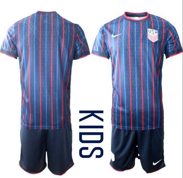 Youth United States USA Blank or Custom Team FIFA x World Cup 2026 Away On Field Suit Jersey->->Custom Jersey