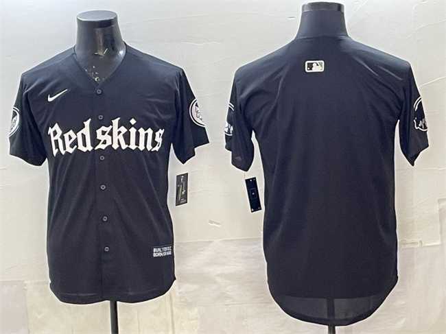 Mens Washington Commanders Blank Black Gothic Capitol Shadows Edition Limited Stitched Baseball Jersey->washington commanders->NFL Jersey