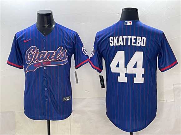 Men%27s New York Giants #44 Cam Skattebo Royal Pinstripe With Patch Cool Base Stitched Baseball Jersey->pittsburgh steelers->NFL Jersey
