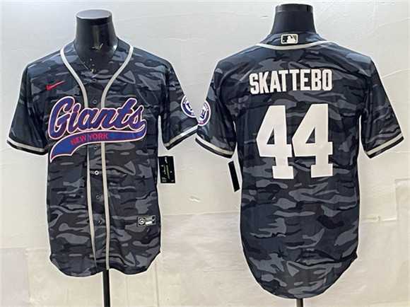Men%27s New York Giants #44 Cam Skattebo Gray Camo With Patch Cool Base Stitched Baseball Jersey->new york giants->NFL Jersey