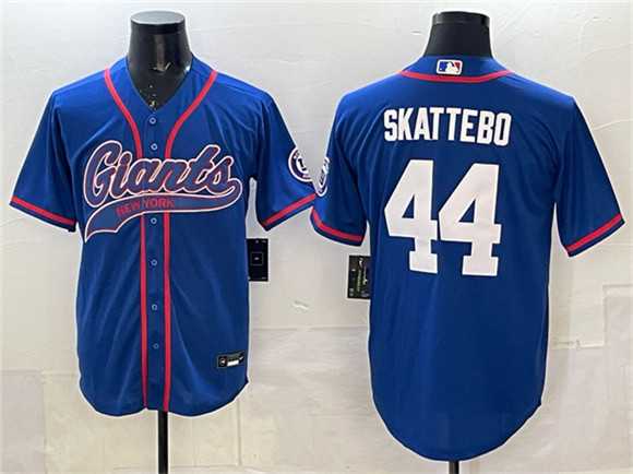 Men%27s New York Giants #44 Cam Skattebo Royal With Patch Cool Base Stitched Baseball Jersey->seattle seahawks->NFL Jersey