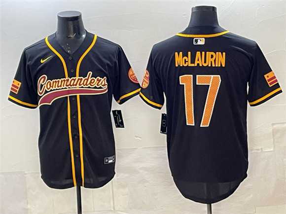 Men%27s Washington Commanders #17 Terry McLaurin Black Limited Stitched Baseball Jersey->washington commanders->NFL Jersey