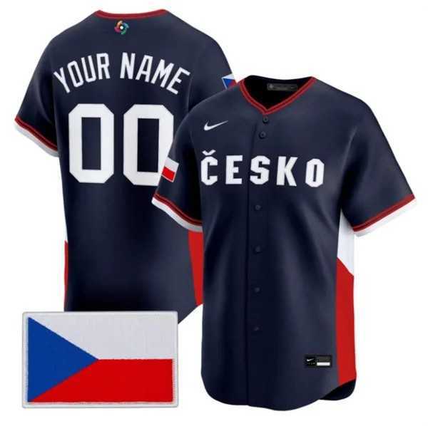Men%27s Czech Republic Baseball Custom Nike Navy 2026 World Baseball Classic Jersey->customized mlb jersey->Custom Jersey