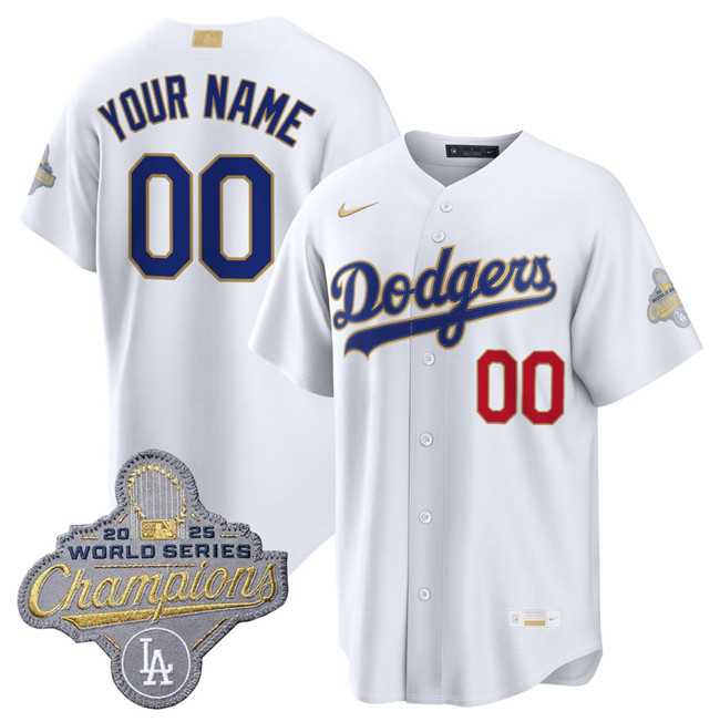 Mens Los Angeles Dodgers ACTIVE PLAYER Custom White 2026 Gold Collection Stadium Stitched Baseball Jersey->customized mlb jersey->Custom Jersey