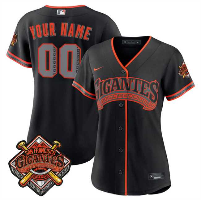 Womens San Francisco Giants Active Player Custom Black 2026 Alternate Stadium Stitched Baseball Jersey (Run Small)->customized mlb jersey->Custom Jersey
