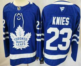 Men%27s Toronto Maple Leafs #23 Matthew Knies Blue Authentitc Jersey->san jose sharks->NHL Jersey