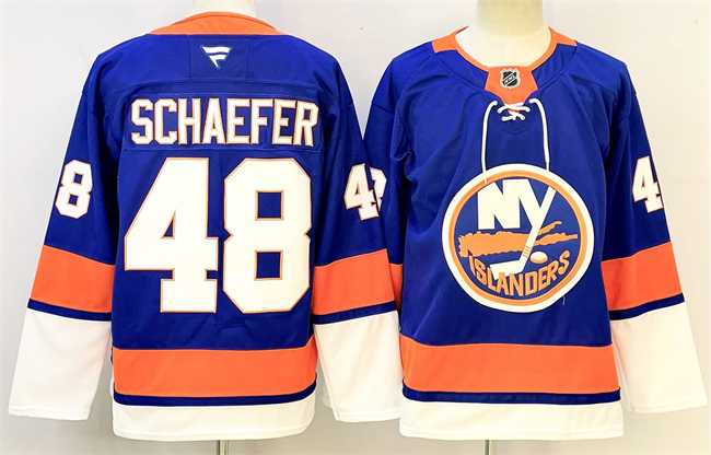 Mens New York Islanders #48 Matthew Schaefer Royal 2024-25 Home Stitched Hockey Jersey->new york islanders->NHL Jersey