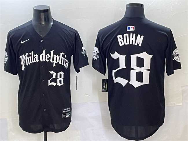 Mens Philadelphia Phillies #28 Alec Bohm Black Gothic Vapor Limited Stitched Jersey->philadelphia phillies->MLB Jersey