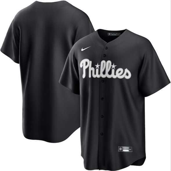 Mens Philadelphia Phillies Blank Black Lights Out Limited Stitched Baseball Jersey Dzhi->philadelphia phillies->MLB Jersey