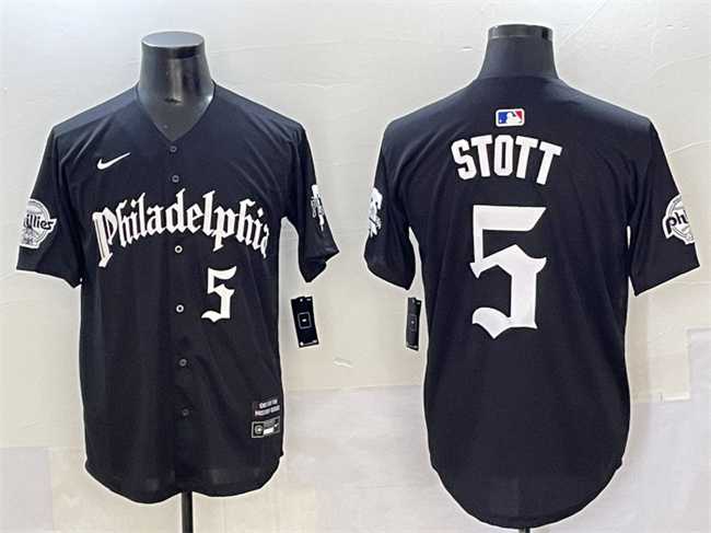 Mens Philadelphia Phillies #5 Bryson Stott Black Gothic Vapor Limited Stitched Jersey->philadelphia phillies->MLB Jersey