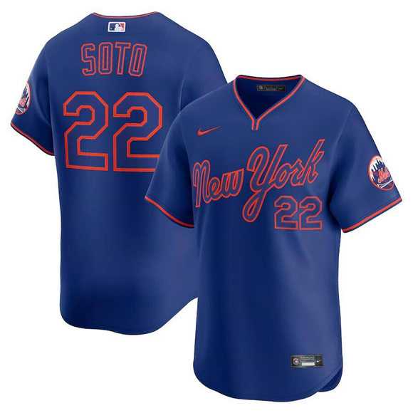 Mens New York Mets #22 Juan Soto Royal Alternate Limited Stitched Jersey Dzhi->->