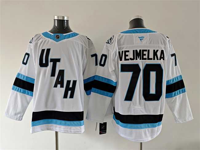 Mens Utah Mammoth #70 Karel Vejmelka White 2025 Stitched Jersey->utah mammoth->NHL Jersey