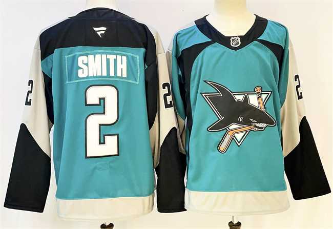 Mens San Jose Sharks #2 Will Smith Teal 2025 Alternate Stitched Hockey Jersey->san jose sharks->NHL Jersey