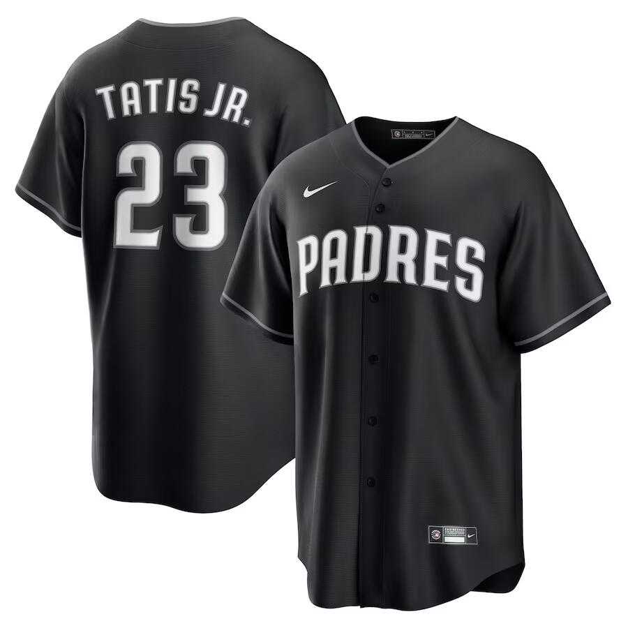 Mens San Diego Padres #23 Fernando Tatis Jr. Black Limited Stitched Baseball Jersey Dzhi->san diego padres->MLB Jersey