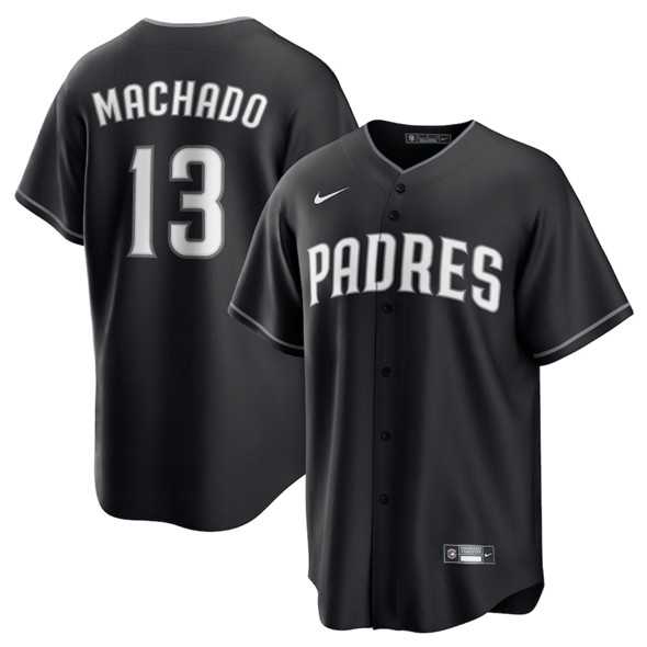 Mens San Diego Padres #13 Manny Machado Black Lights Out Limited Stitched Baseball Jersey Dzhi->san diego padres->MLB Jersey