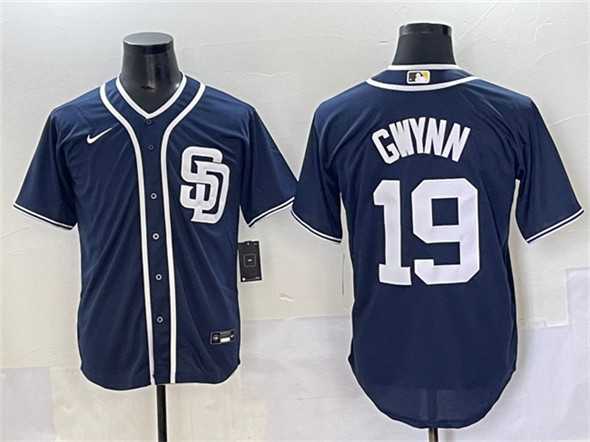 Mens San Diego Padres #19 Tony Gwynn Navy Cool Base Stitched Baseball Jersey->san diego padres->MLB Jersey