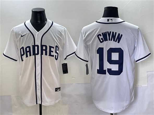 Mens San Diego Padres #19 Tony Gwynn White Cool Base Stitched Baseball Jersey->san diego padres->MLB Jersey