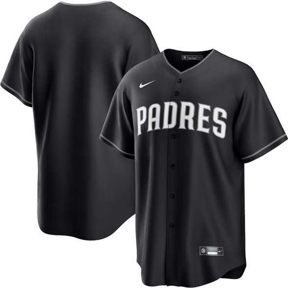Men%27s San Diego Padres Blank Black Lights Out Limited Stitched Baseball Jersey Dzhi->san diego padres->MLB Jersey