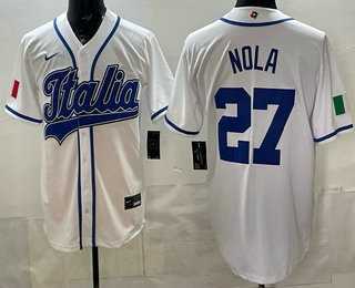 Mens Italy #27 Aaron Nola White 2026 World Baseball Classic Cool Base Jersey->2026 world baseball classic->MLB Jersey