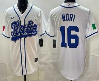 Mens Italy #16 Dante Nori White 2026 World Baseball Classic Cool Base Jersey->2026 world baseball classic->MLB Jersey