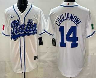 Mens Italy #14 Jac Caglianone White 2026 World Baseball Classic Cool Base Jersey->2026 world baseball classic->MLB Jersey