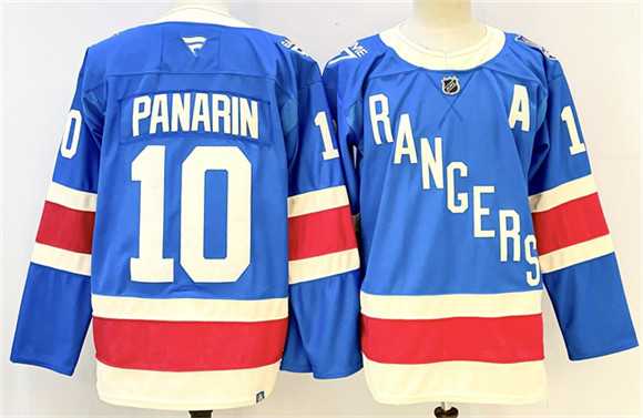 Men%27s New York Rangers #10 Artemi Panarin Blue 2025 With A Patch Stitched Jersey->montreal canadiens->NHL Jersey