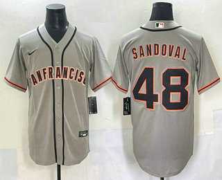 Men%27s San Francisco Giants #48 Pablo Sandoval Grey Cool Base Stitched Jersey->san francisco giants->MLB Jersey